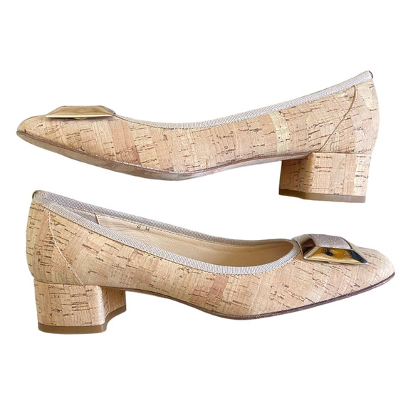 Sesto Meucci Shoes - SESTO MEUCCI Made in Italy Derna Buckle Natural Cork Chunky Heel
